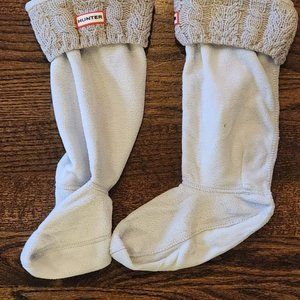 Women's Hunter Original Six-Stitch Cable Tall Boot Quarter Socks Cream Large